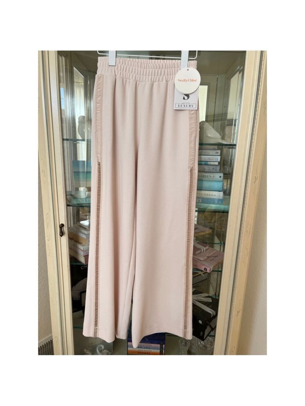 NWT Women's See By Chloé Wide Leg Pants in Honey Nude, Size 34/XS